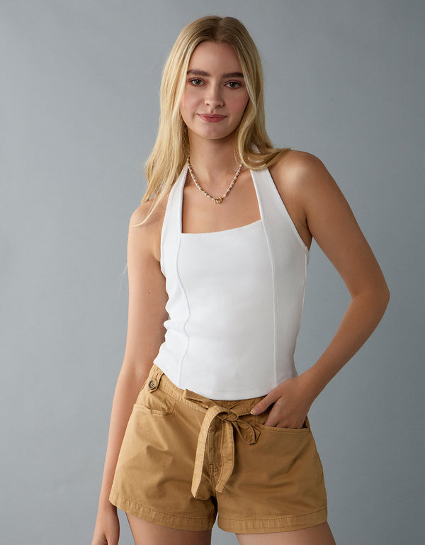 Top de tirantes estilo corsé - Blanco