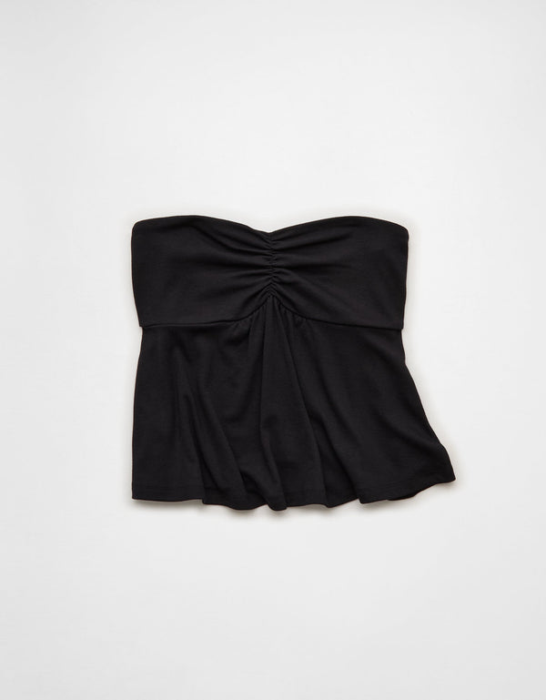 Camiseta strapless con escote Ae - Negro
