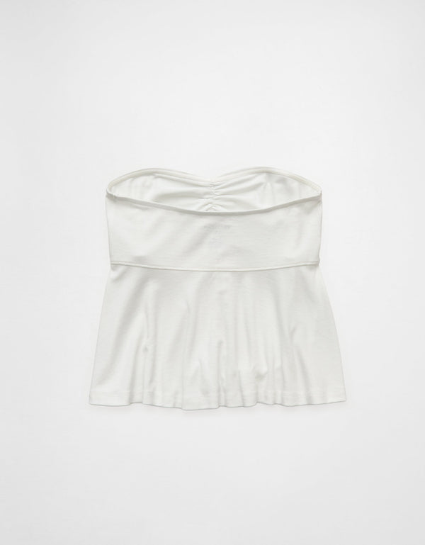 Camiseta strapless con escote Ae - Blanco