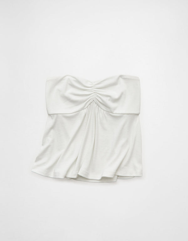 Camiseta strapless con escote Ae - Blanco