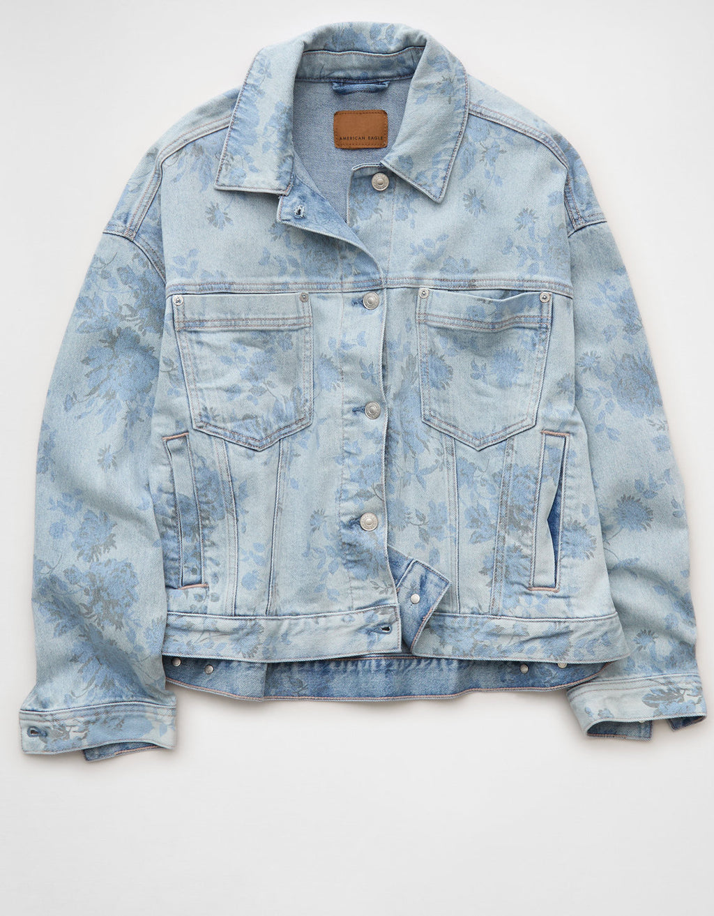 Chaqueta en denim con estampado floral Ae - Azul 0381_3795_488_f