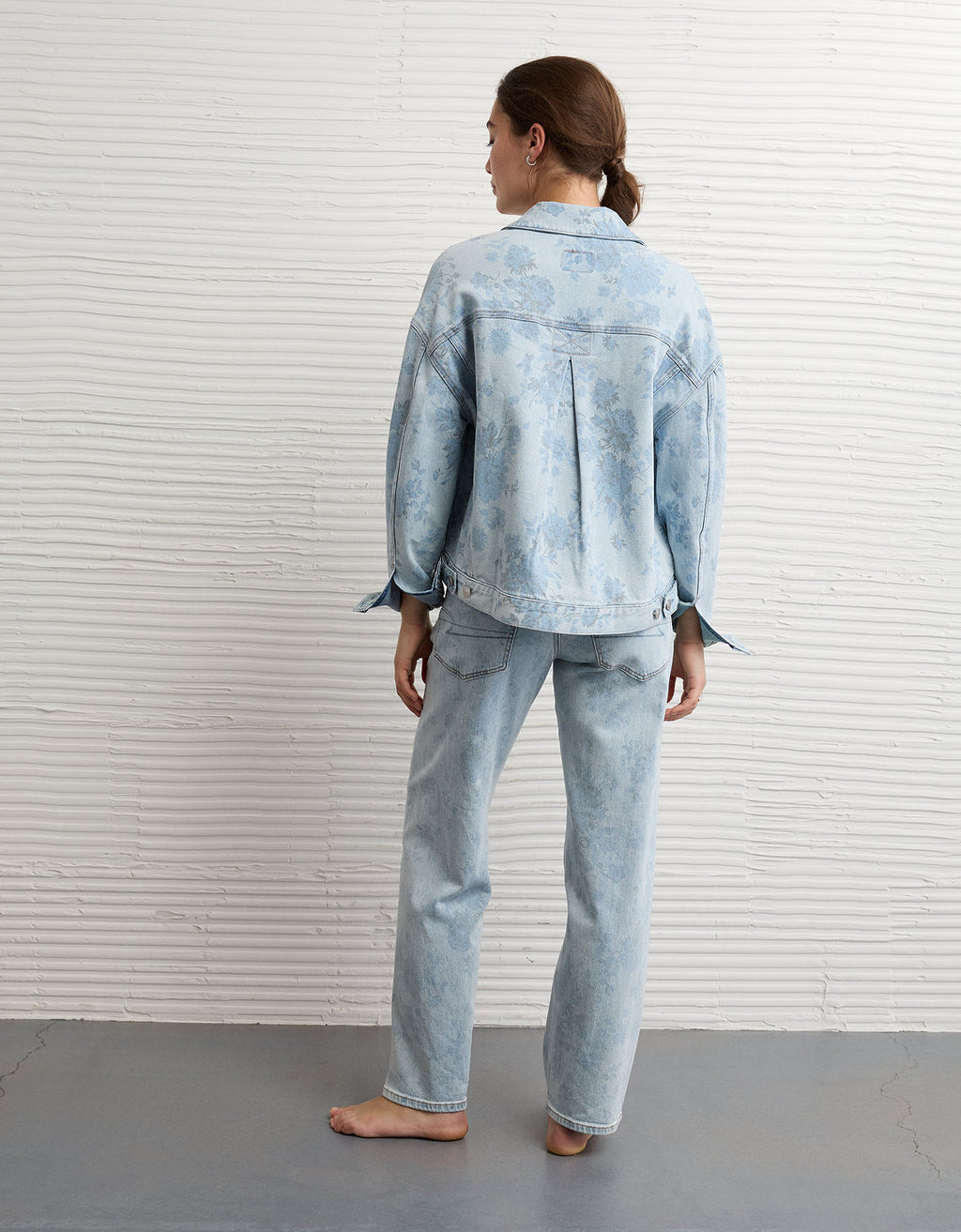 Chaqueta en denim con estampado floral Ae - Azul 0381_3795_488_ob