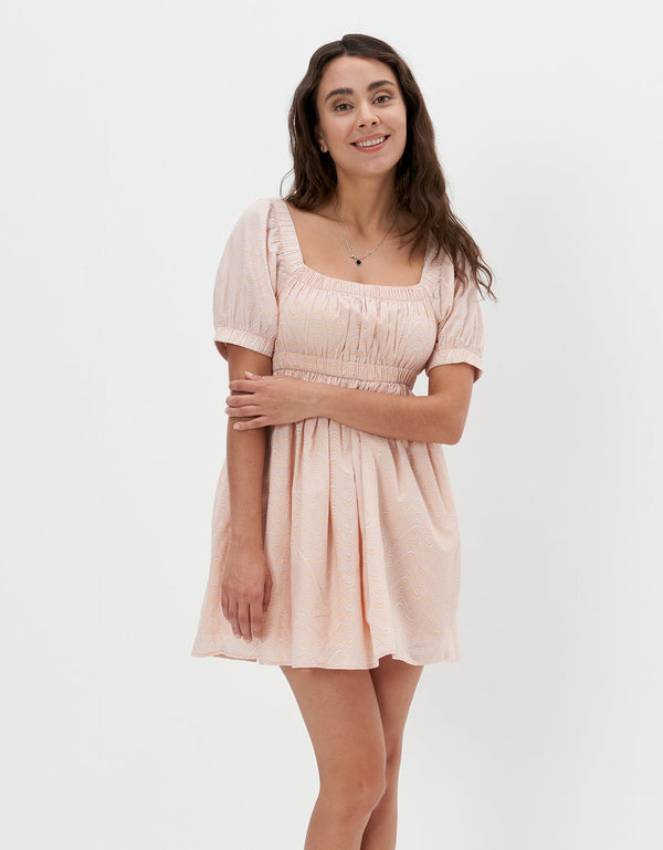 Vestido AE con hombros descubiertos y escote en el frente - Naranja