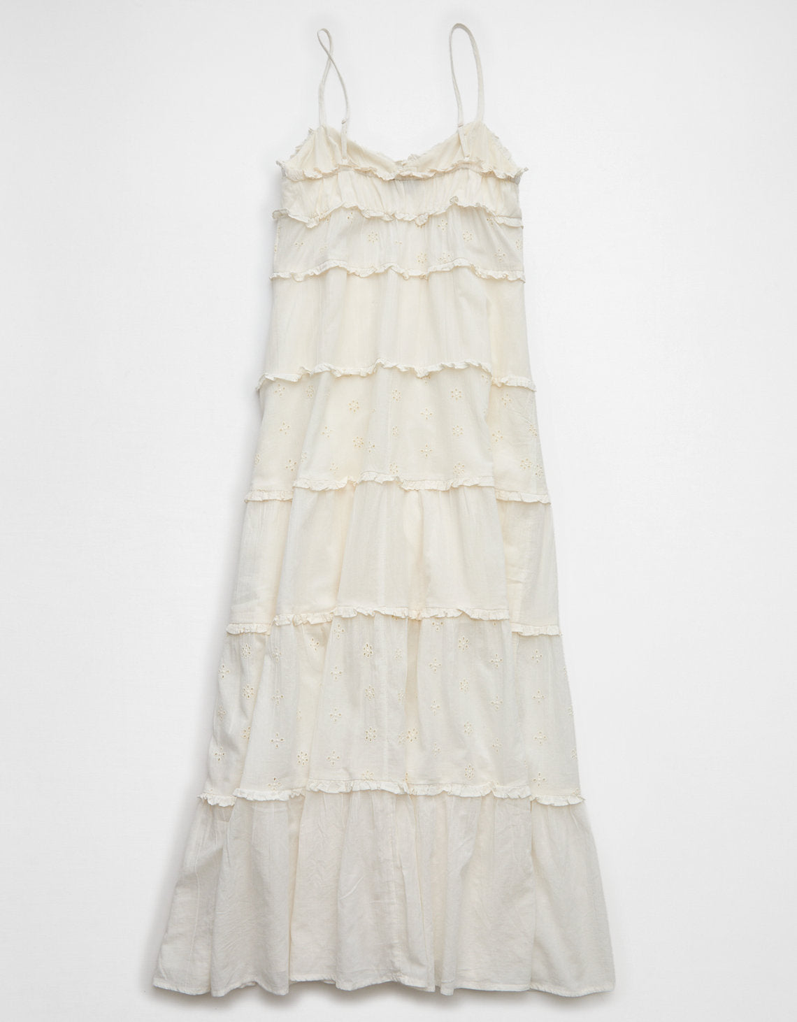 Vestido midi con volantes y botones Ruffle Ae - Blanco 0395_9044_134_b