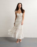 Vestido midi con volantes y botones Ruffle Ae - Blanco 0395_9044_134_of