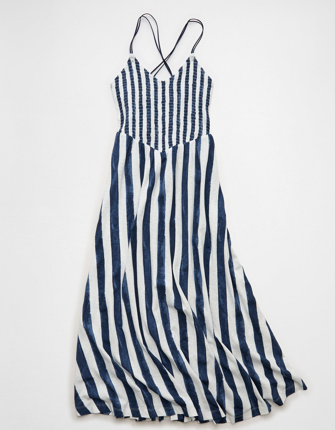 Vestido maxi fruncido Sunchaser Ae - Azul 0395_9058_410_f