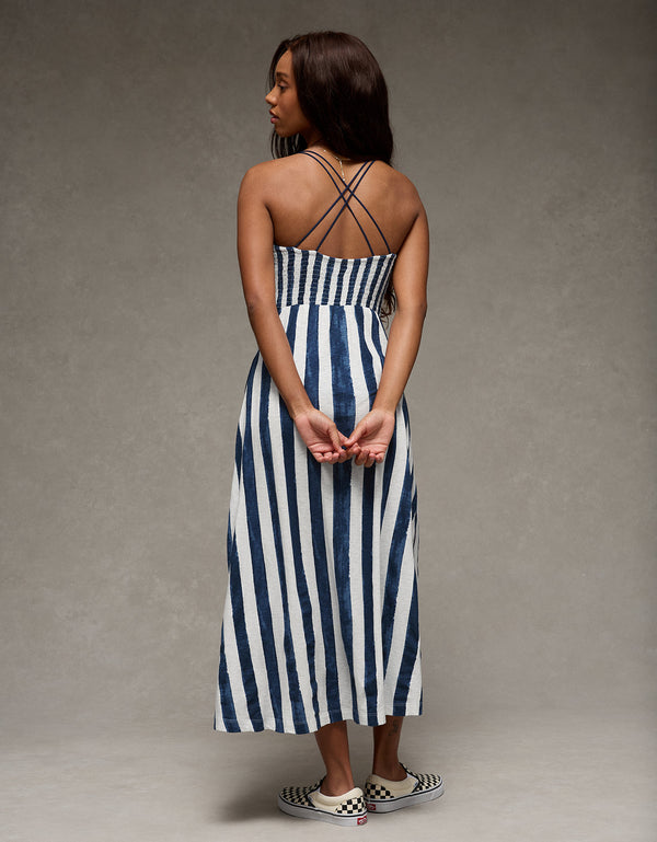 Vestido maxi fruncido Sunchaser Ae - Azul