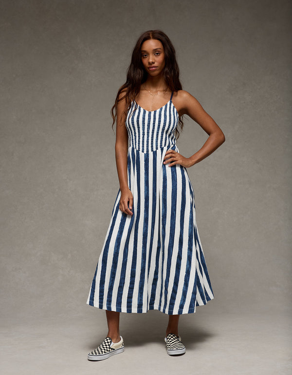 Vestido maxi fruncido Sunchaser Ae - Azul