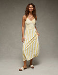 Vestido maxi fruncido Sunchaser Ae - Amarillo 0395_9058_700_of