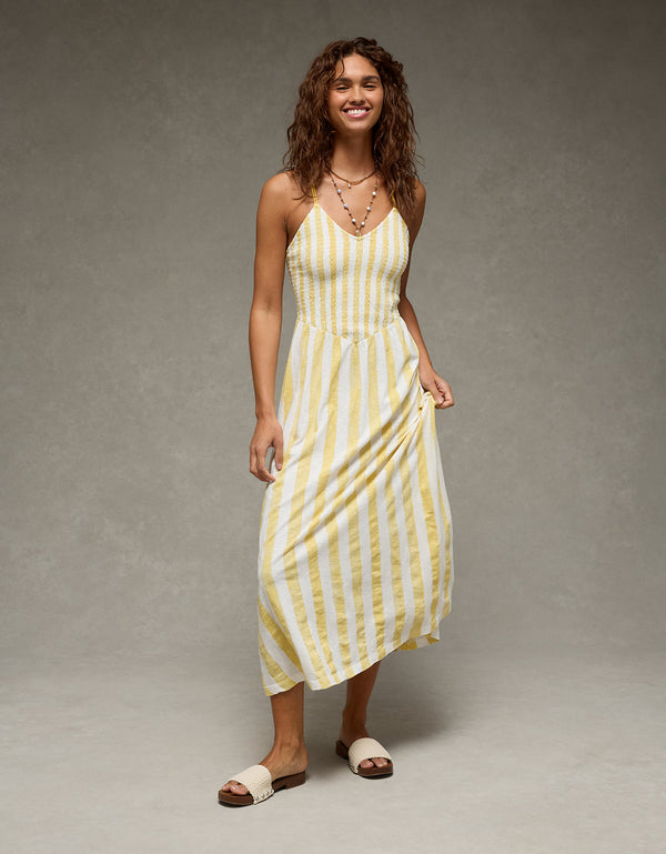 Vestido maxi fruncido Sunchaser Ae - Amarillo