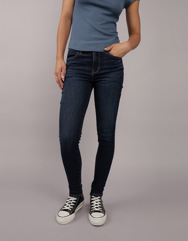 Jegging de talle alto de mujer AE - Azul