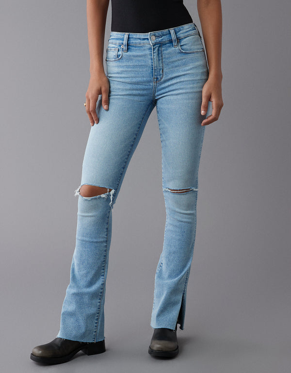 Jean Skinny de Tiro Alto con desgaste Mujer AE - Generico
