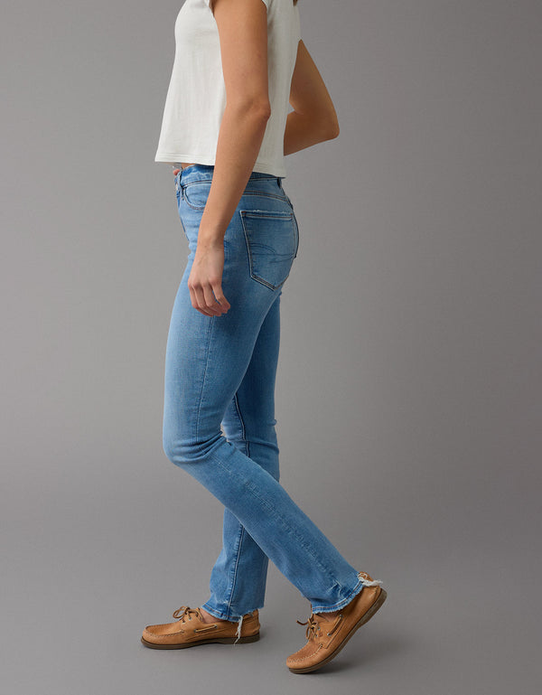 Jean Skinny Kick de Talle Alto Mujer AE - Azul