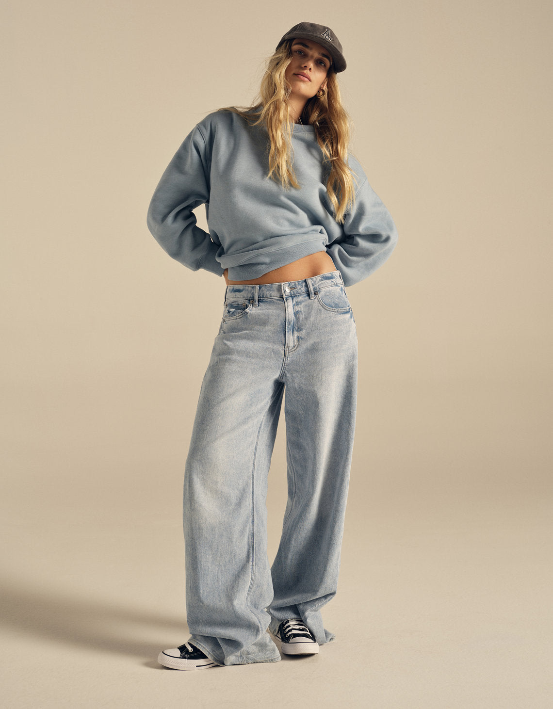 Jean Baggy Holgado y Talle Alto Mujer AE - Azul 0437_5343_452_l1