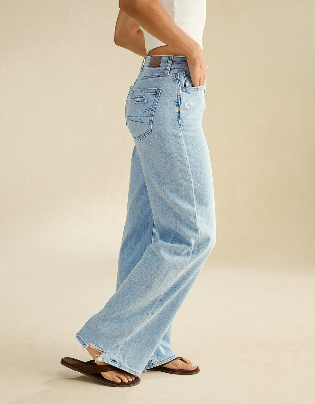 Jean Baggy Holgado y Talle Alto Mujer AE - Azul 0437_5343_452_os
