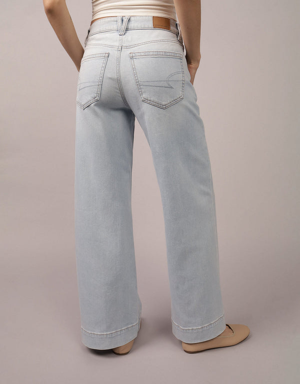 Jeans anchos de pierna ancha súper talle alto y elástico de AE con caída soñadora - Generico