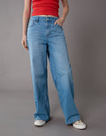 Jean baggy de pierna ancha y cintura baja Ae Stretch - Azul 0437_5758_957_of