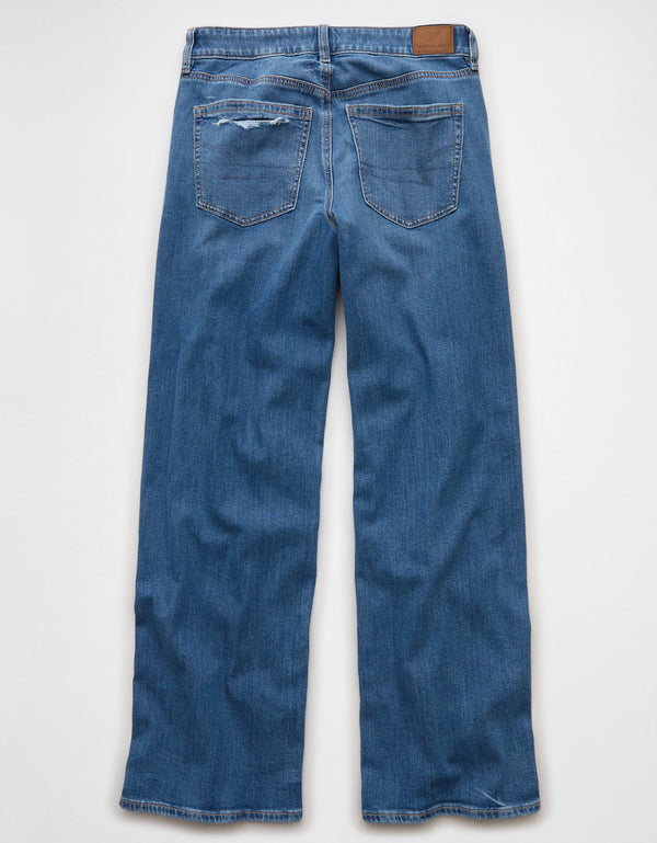 Jean Baggy Wide-Leg de Tiro Bajo Ae - Azul