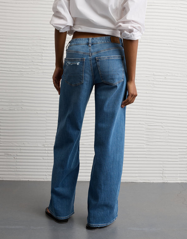Jean Baggy Wide-Leg de Tiro Bajo Ae - Azul