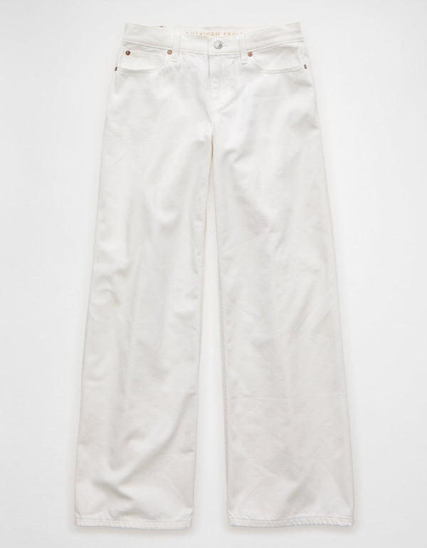 Jean ultra ancho de talle bajo Ae Dreamy Drape Strigid - Blanco