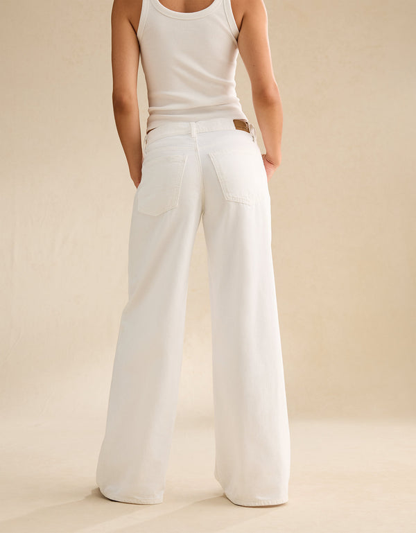 Jean ultra ancho de talle bajo Ae Dreamy Drape Strigid - Blanco
