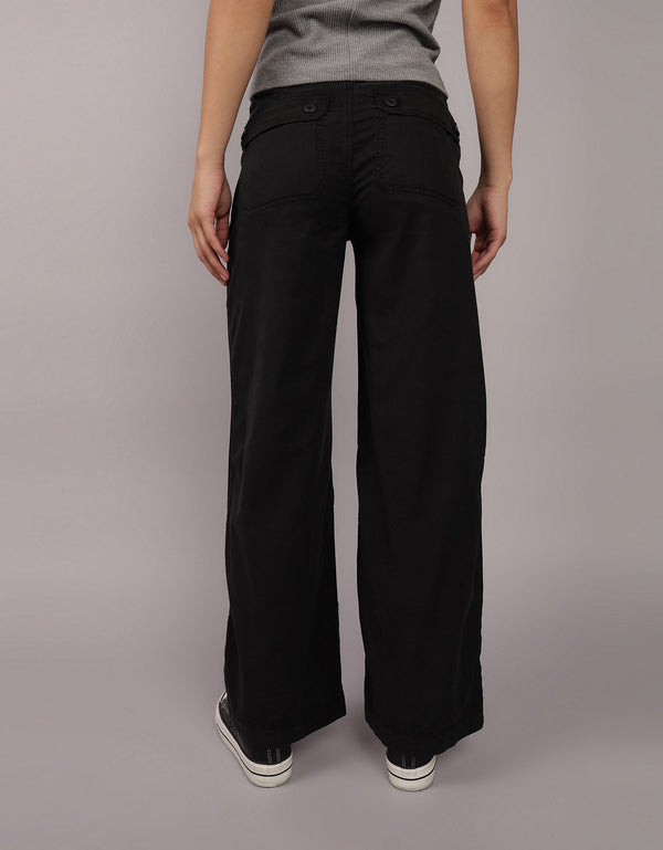 Pantalón Tiro Alto Holgado Mujer AE - Negro