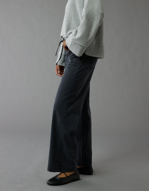 Pantalón ancho de tiro bajo y pierna ancha Ae Stretch - Generico