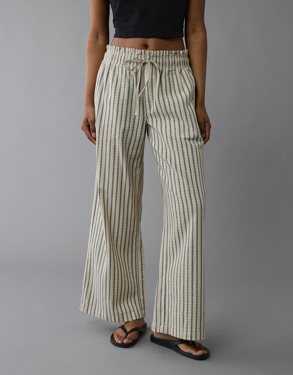 Pantalón de Rayas de Mujer Ae - Negro