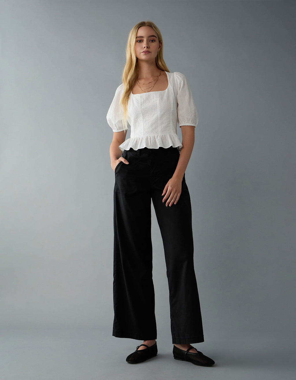 Pantalón Baggy Wide Leg Ae - Negro 0461_5591_016_ob