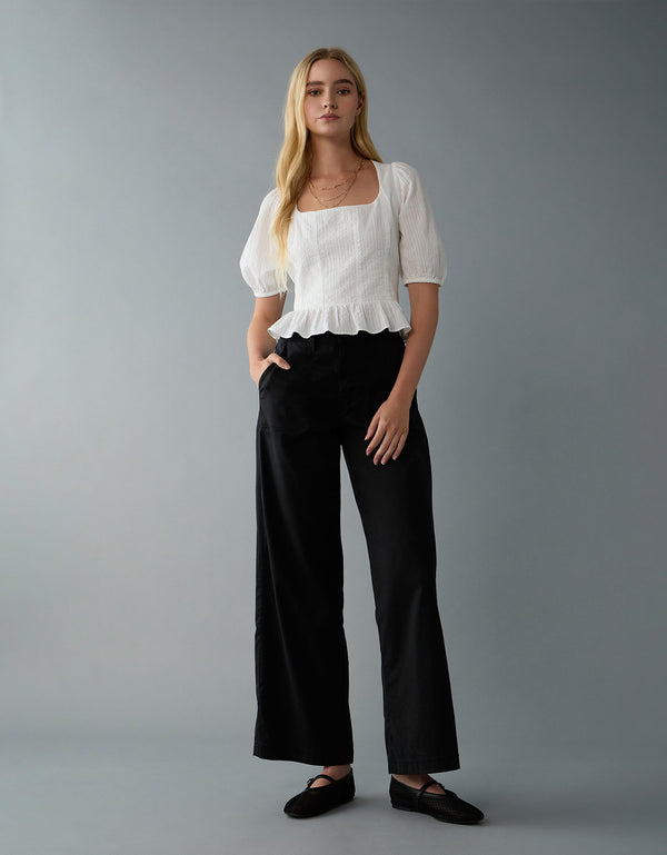 Pantalón Baggy Wide Leg Ae - Negro