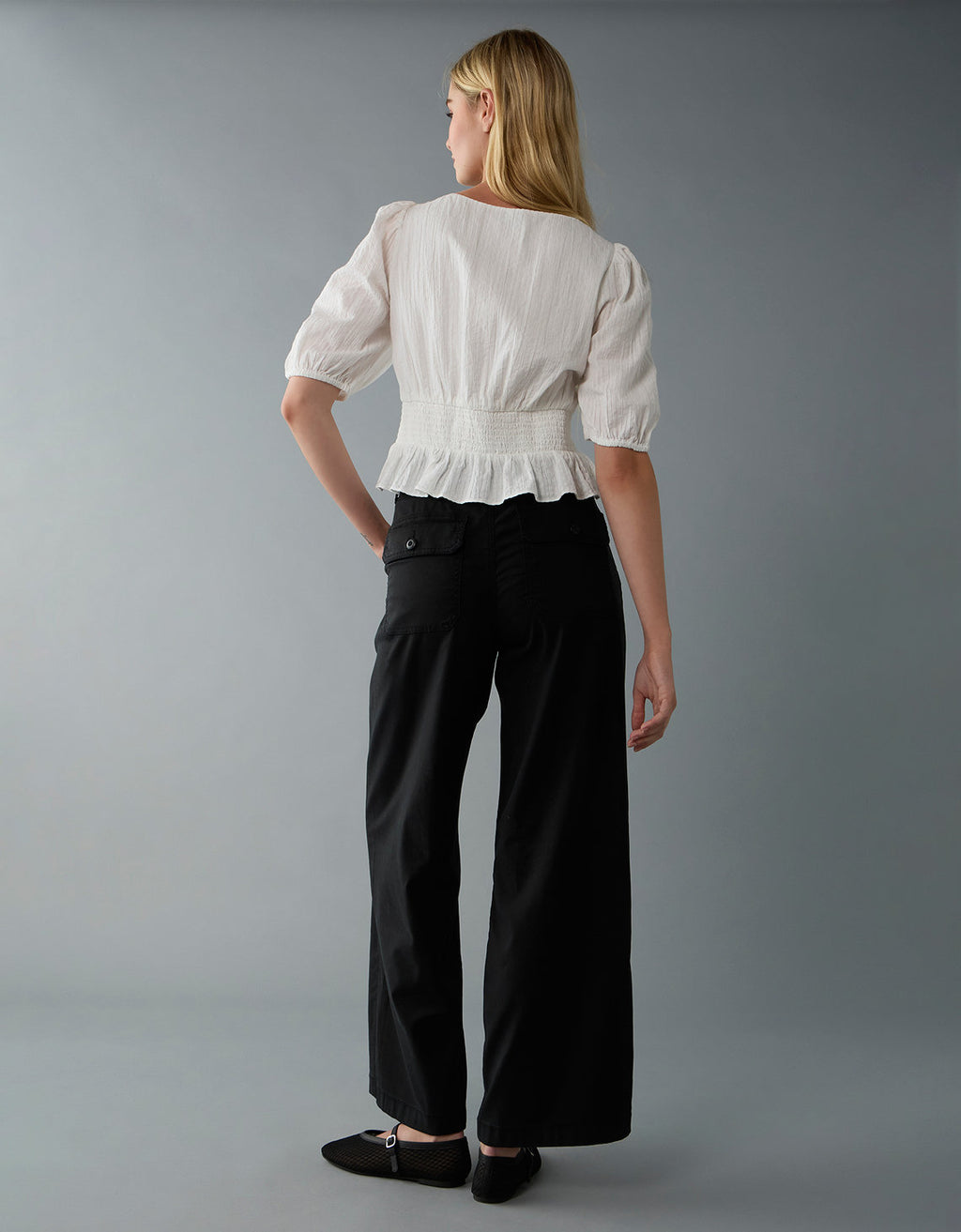 Pantalón Baggy Wide Leg Ae - Negro 0461_5591_016_of