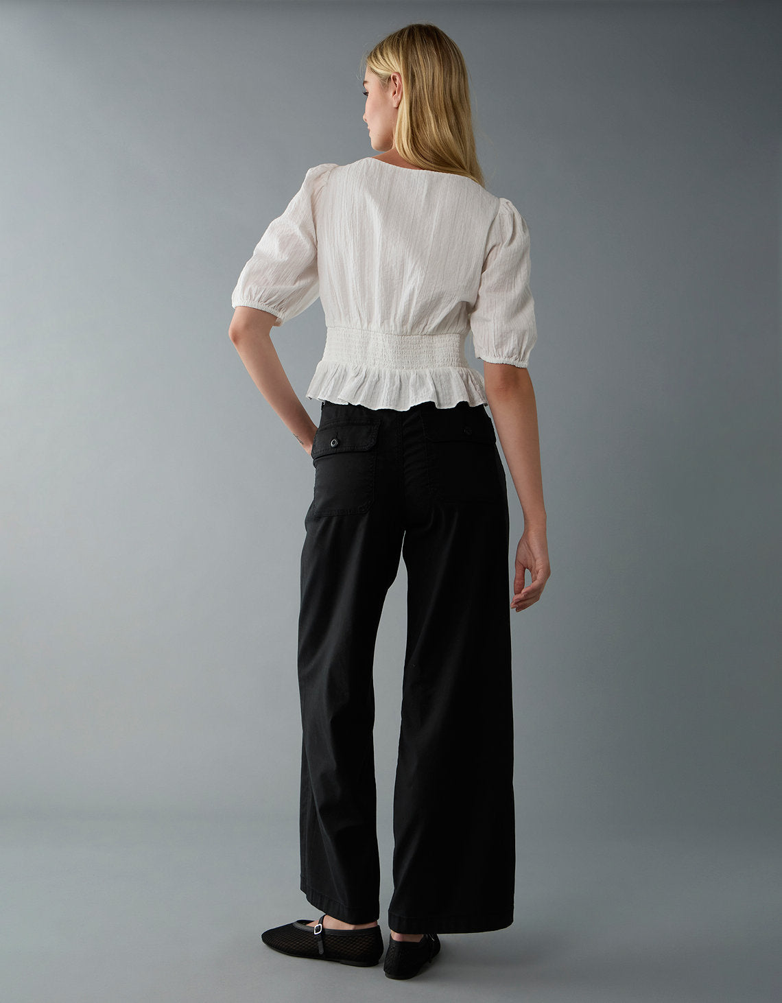 Pantalón Baggy Wide Leg Ae - Negro 0461_5591_016_of