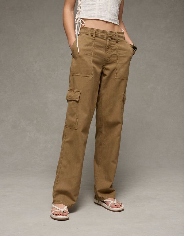 Pantalón Baggy Straight tipo cargo tiro bajo Ae - Generico