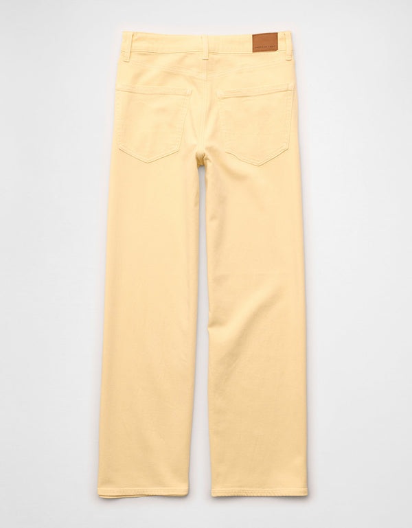 Pantalón de pierna ancha y super cintura alta Ae Stretch - Amarillo