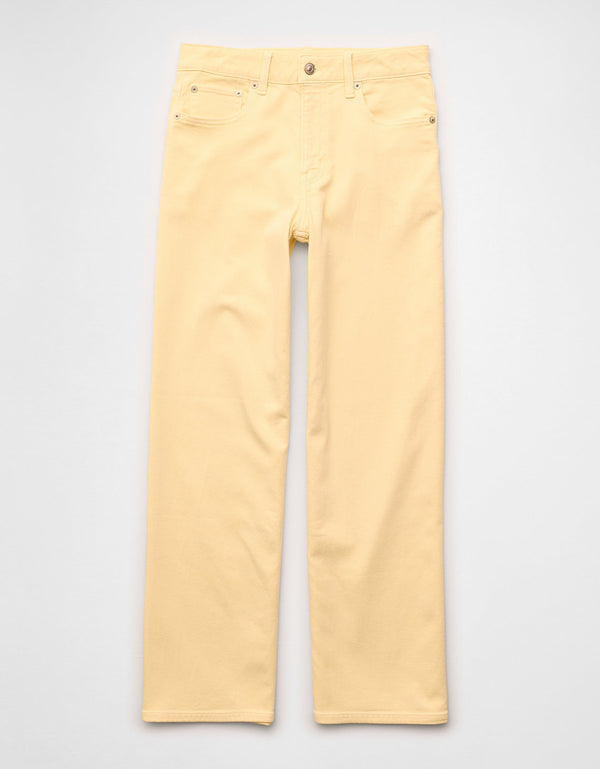 Pantalón de pierna ancha y super cintura alta Ae Stretch - Amarillo