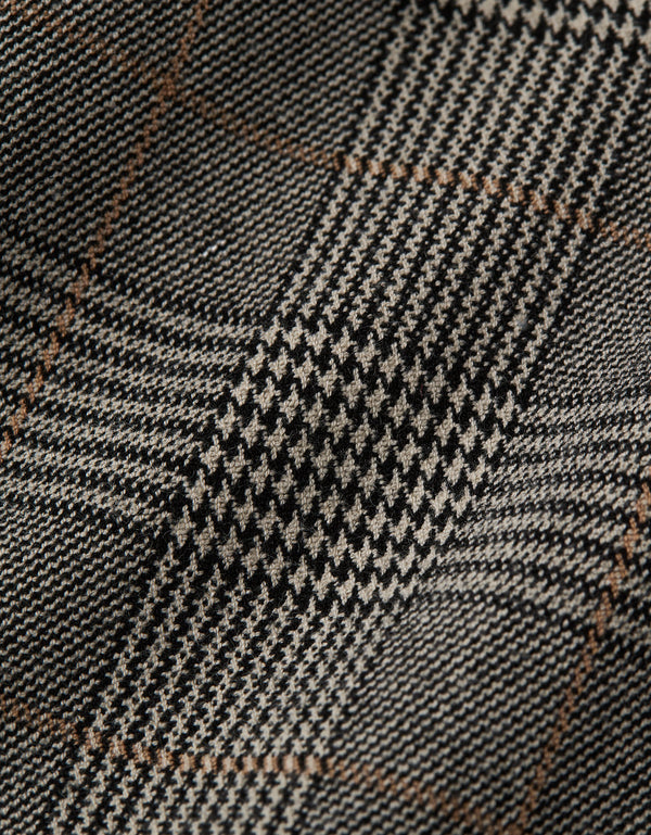 Pantalón con Stretch con patrón de cuadros Mujer AE - Café