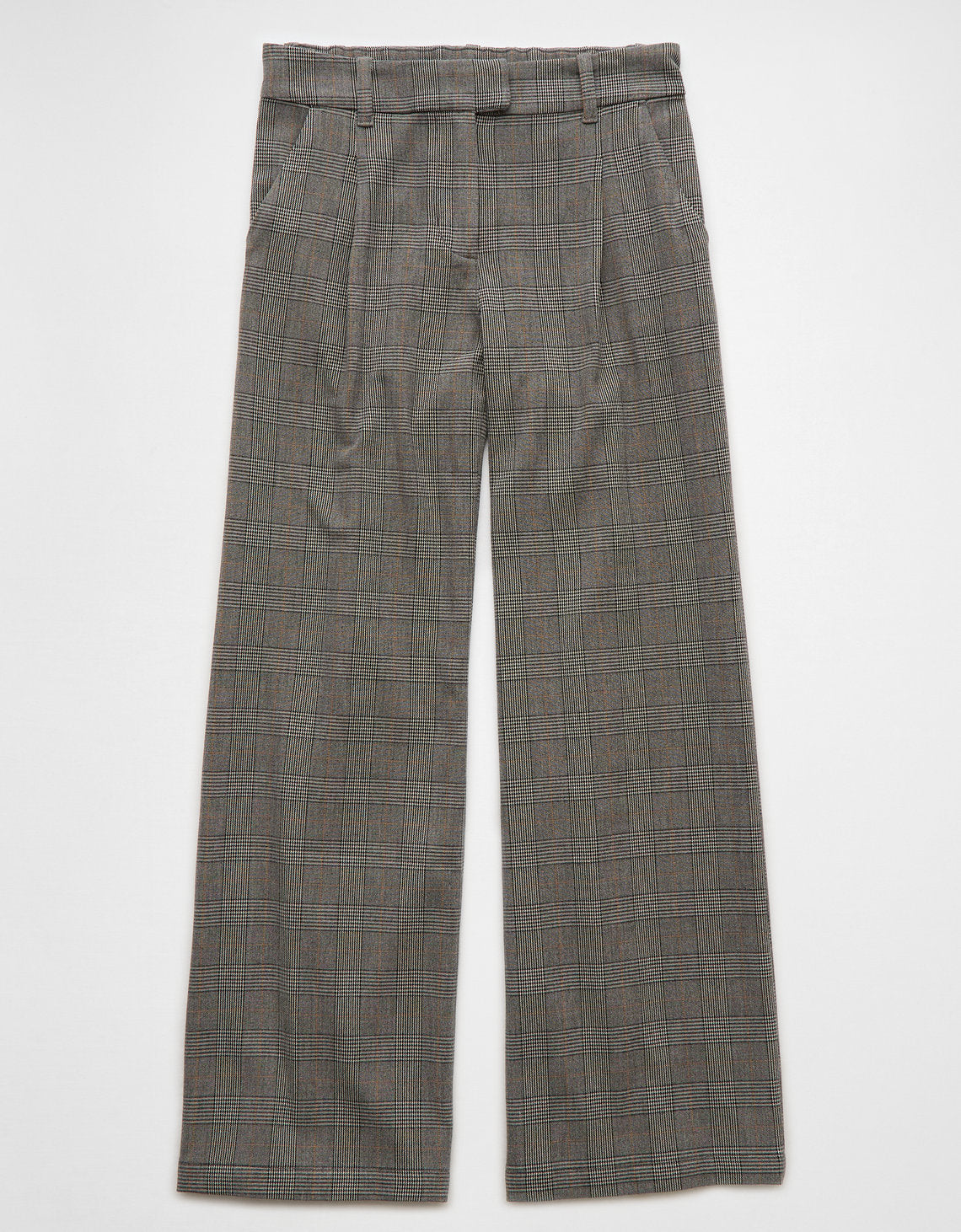 Pantalón con Stretch con patrón de cuadros Mujer AE - Café 0462_5281_026_f