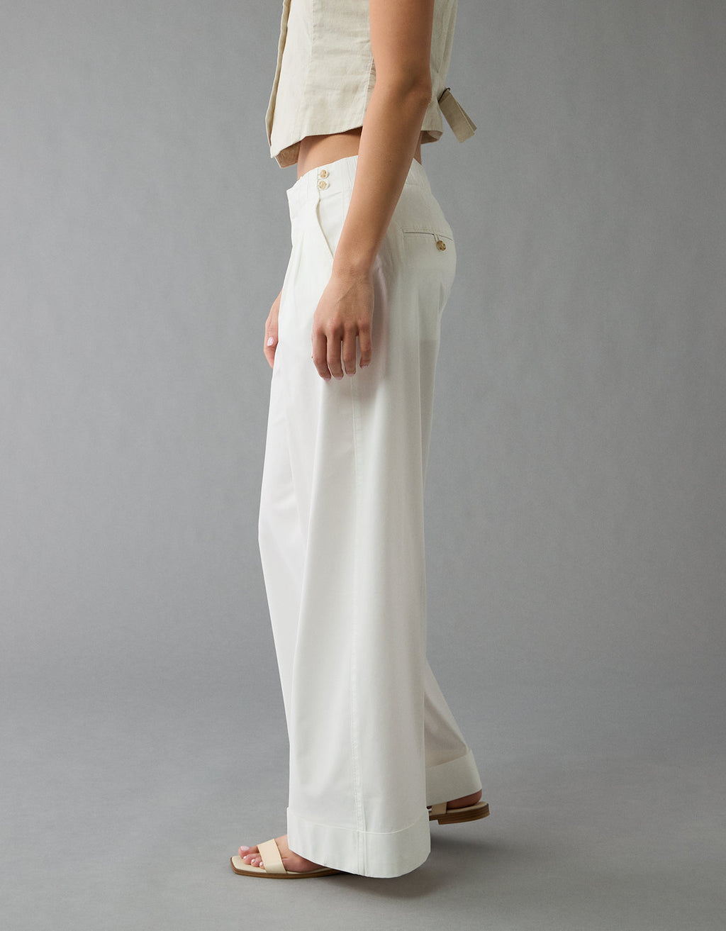 Ae Poplin Pantalón de Vestir - Blanco 0462_5451_100_os