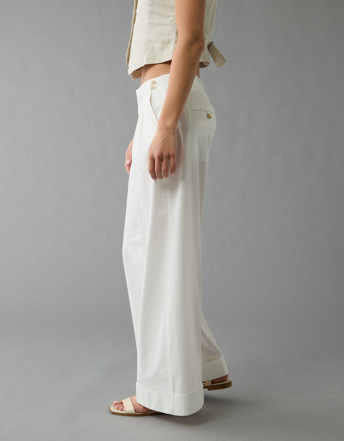 Ae Poplin Pantalón de Vestir - Blanco 0462_5451_100_os