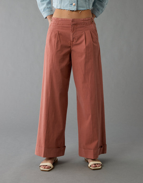 Ae Poplin Pantalón de Vestir - Rojo