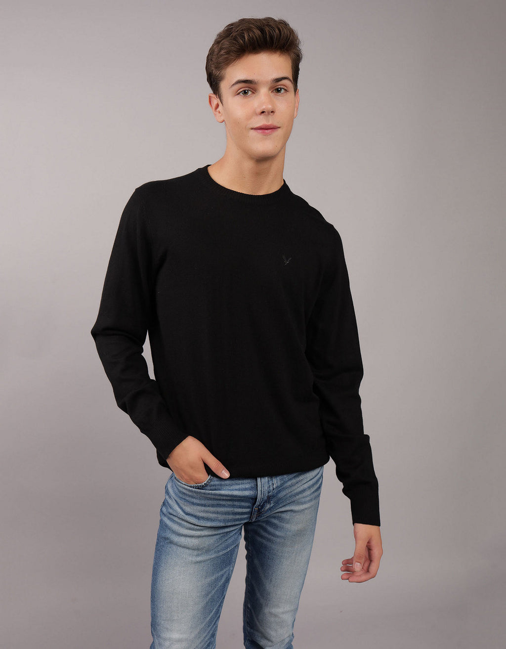 Polera cuello redondo Manga Larga Hombre AE - Negro 1142_1931_001_of