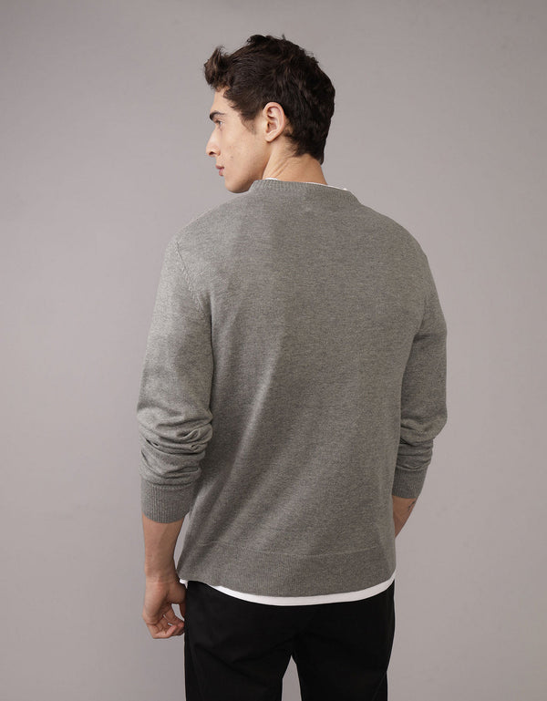 Polera cuello redondo Manga Larga Hombre AE - Gris