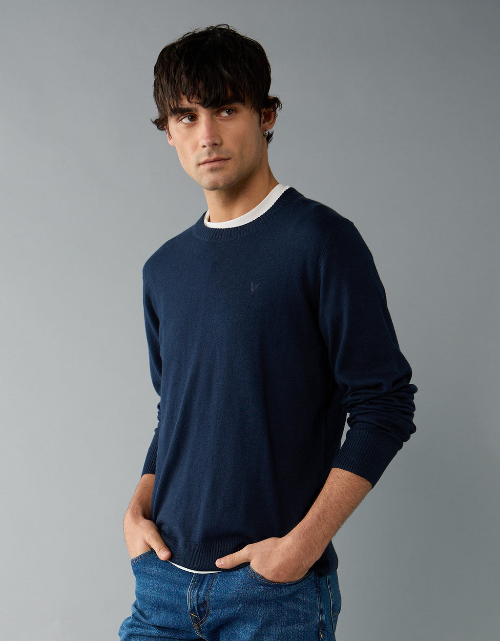 Polera cuello redondo Manga Larga Hombre AE - Azul 1142_1931_405_of
