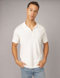 Polo en Tejido Suave con mezcla de Lino para Hombre - Beige 1148_1967_141_of