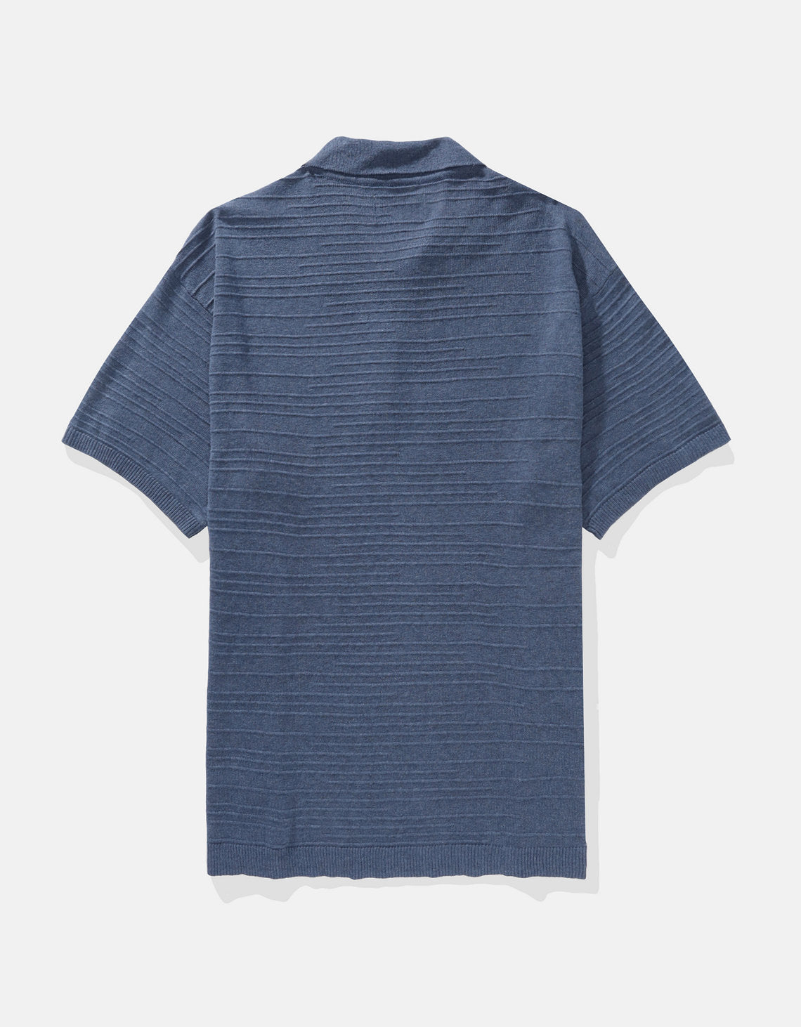 Polo en Tejido Suave con mezcla de Lino para Hombre - Azul 1148_1967_410_b