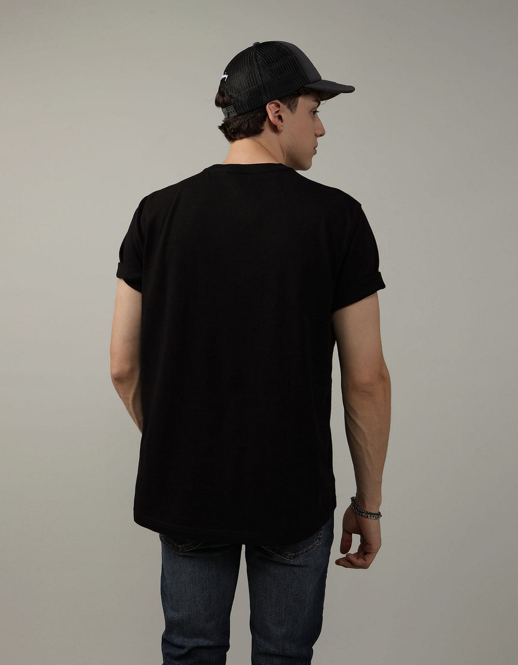 Polo sin Cuello Manga Corta Ae - Negro 1164_1539_001_ob