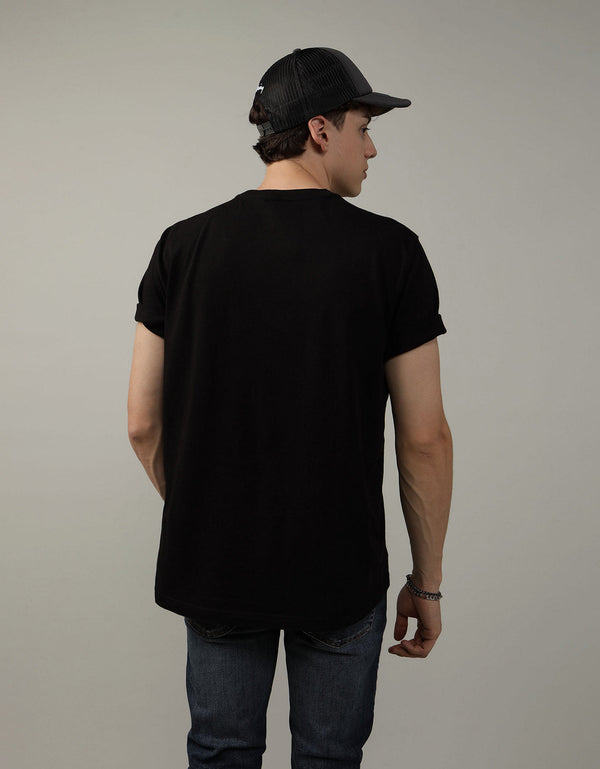 Polo sin Cuello Manga Corta Ae - Negro