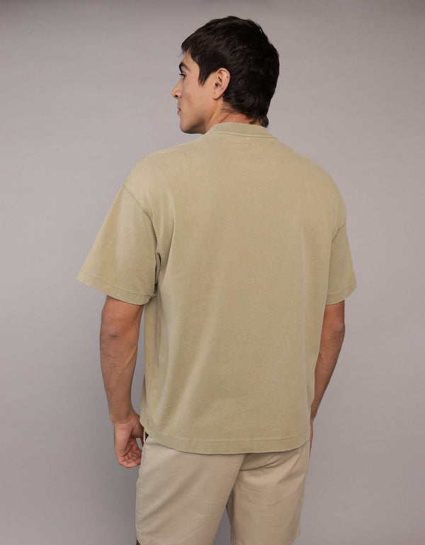 Polo sin Cuello de punto afelpado Ae Boxy - Verde