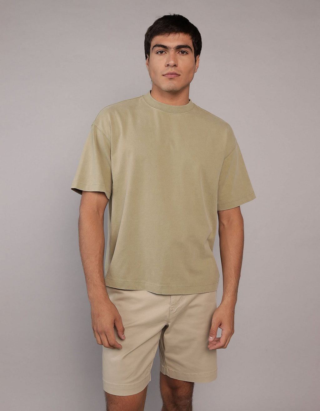 Polo sin Cuello de punto afelpado Ae Boxy - Verde 1164_4154_343_of