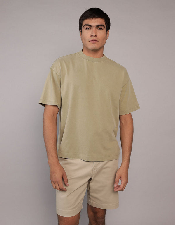 Polo sin Cuello de punto afelpado Ae Boxy - Verde